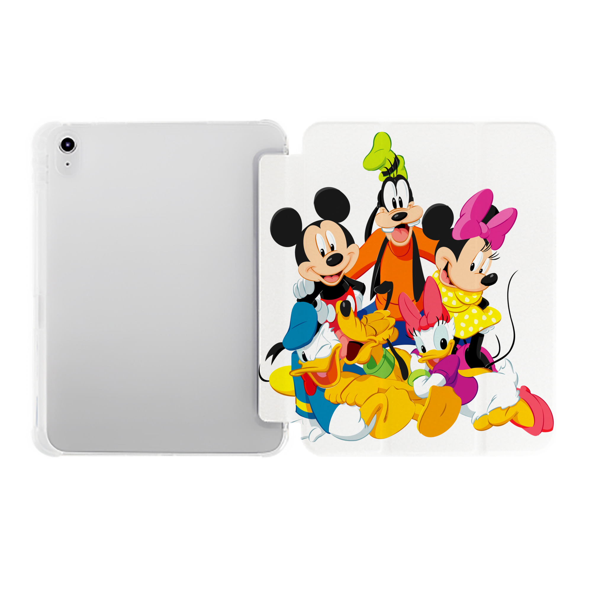 （画像用） ミッキーマウス Mickey Mouse IPad ケース ペン収納付き 三つ折りスタンド PUレザー×シリコン 対応機種9.5/10.5/10.9インチ